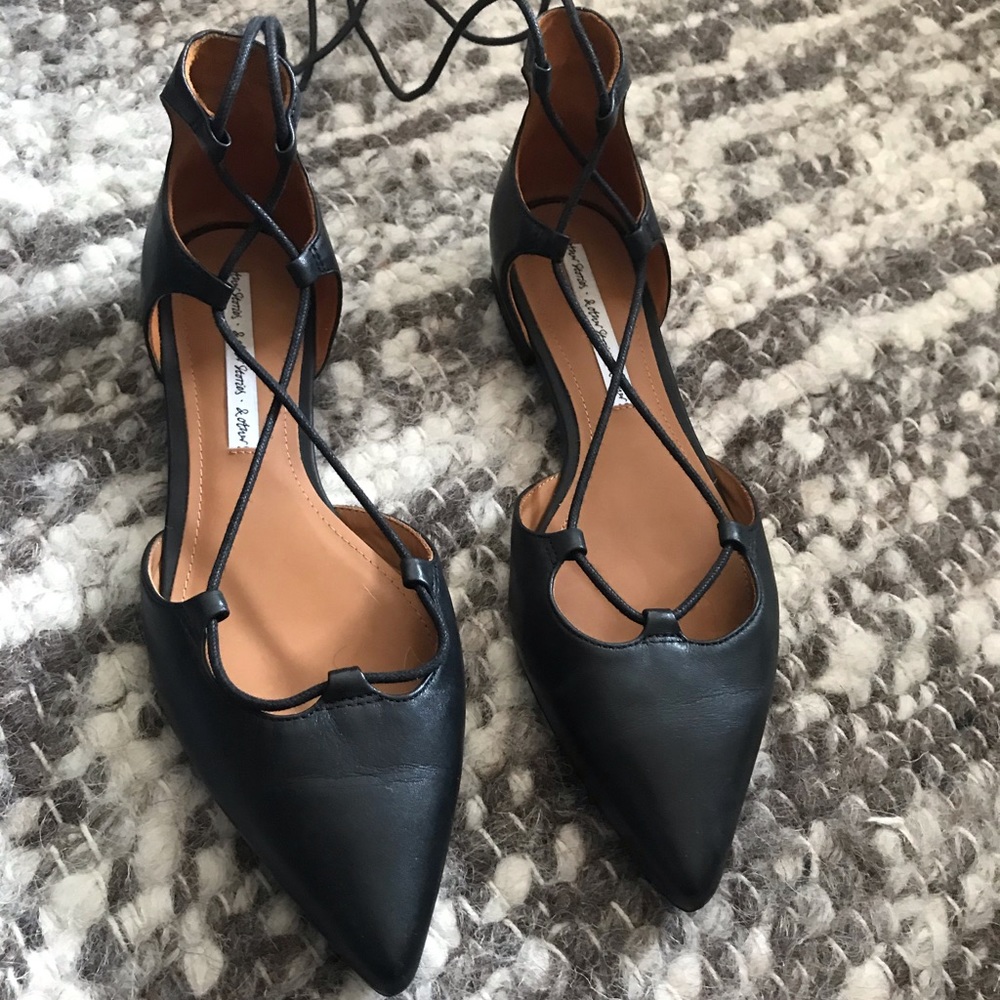 Love and other stories lace up pointed toe flat